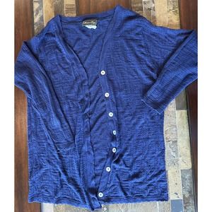 Matthew & David Vintage Pointelle Button Up Women’s Blue‎ Cardigan Sz 16W Petite